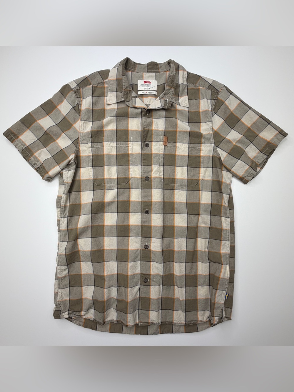 Fjallraven High Coast Big Check Short Sleeve Plaid Button-Up Shirt Regular Fit M